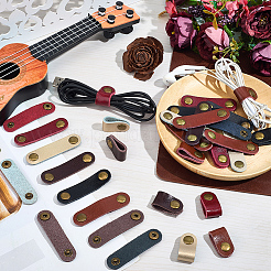 30 шт. двухцветных органайзеров для шнуров из коровьей кожи&nbsp;AJEW-CL0002-34