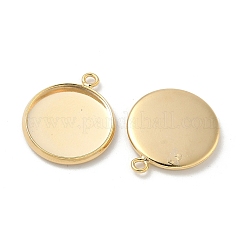 Плоские круглые сеттинги кабошон латунь подвесные&nbsp;KK-K414-14F-G