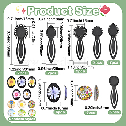 Наборы для самостоятельного изготовления овальных и плоских круглых закладок с цветком&nbsp;DIY-SC0032-06