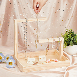 Прямоугольные деревянные витрины для ювелирных изделий ODIS-WH0329-34A