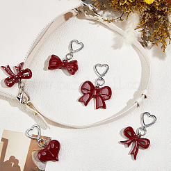 5 шт. 5 стиля акриловых бантов и подвесок в форме сердца&nbsp;KEYC-BBC0001-13