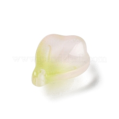 ガラスチャーム  ラナンキュラス・アジアティクスの葉のチャーム  淡いチソウ  15x11x5mm  穴：1.2mm&nbsp;GLAA-A011-10A