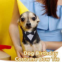 Bandana per cani con fiocco in cotone per fornitura di costumi per animali domestici&nbsp;ANIM-WH0001-01A