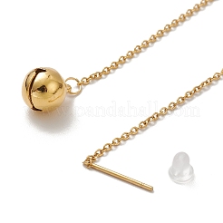 Orecchini pendenti a forma di campana con catena lunga in acciaio inossidabile 304 con placcatura sotto vuoto in PVD per donna&nbsp;EJEW-A068-01G