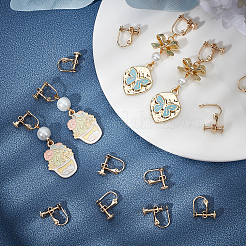 Латунные клипсы серьги KK-BBC0004-83