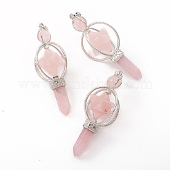 Большие заостренные кулоны из натуральных драгоценных камней&nbsp;G-I278-04