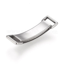 304ステンレススチールリンクコネクター  レザーコードブレスレット用  長方形  アンティークシルバー  46.5x13.5x5mm  穴：4x10mm&nbsp;STAS-I158-01AS