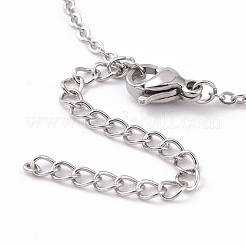 女性のための合金ムーンフェイズ リング ペンダント ネックレス  ステンレス鋼色  18.66インチ（47.4cm）&nbsp;NJEW-G030-05P