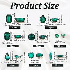 270 шт. 8-х цветные градиентные пришивные стразы DIY-OC0010-34