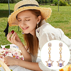 24 шт. 4 стиля фурнитуры для сережек-гвоздиков из латуни с кубическим цирконием KK-UN0002-77