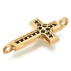 Подвески-коннекторы из латуни с черным кубическим цирконием&nbsp;KK-M101-02E-G01