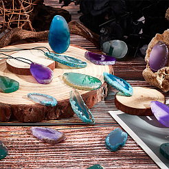 8 шт. большие подвески из натурального агата G-BC0001-46A