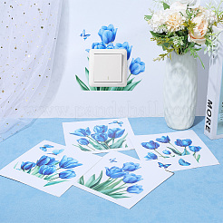 8 taschen 4 arten blume pvc schlafzimmer hause dekoration schalter aufkleber&nbsp;DIY-GF0011-65C