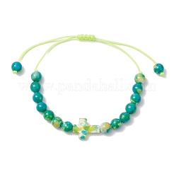 クロスラウンド  グリーン  内径：1-1/8~3-1/2インチ（3~9cm）&nbsp;BJEW-JB11297-03