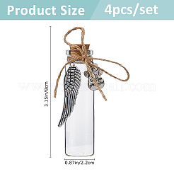 4 шт. прозрачные стеклянные пустые бутылки&nbsp;AJEW-FH00032