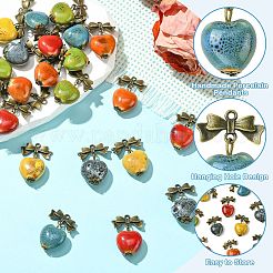 24 шт. 6-х цветные фарфоровые подвески ручной работы PALLOY-CJ00162