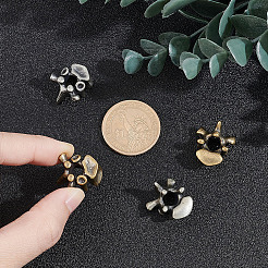 4 шт. 2-х цветные латунные бусины в форме позвонков&nbsp;KK-NB0002-98