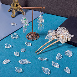 150 шт. 15 вида прозрачных стеклянных бусин-лепестков&nbsp;GLAA-TA0002-85