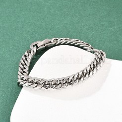 Браслеты из кубинской цепочки из нержавеющей стали 304&nbsp;BJEW-G766-01P-01
