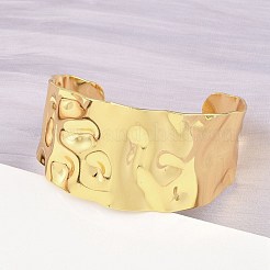 Простые браслеты-манжеты из нержавеющей стали 304 для женщин&nbsp;BJEW-P363-10G