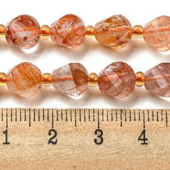 Натуральный красный гематоидный кварц / нити из железистого кварца G-M443-B07-02