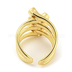 Открытое кольцо-манжета из латуни с микропаве из кубического циркония&nbsp;RJEW-C033-02G