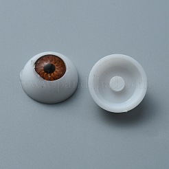 プラスチッククラフト目  中空の眼球  人形作りアクセサリー  半円  サドルブラウン  16x8mm&nbsp;DOLL-WH0005-04D
