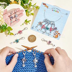 Подвесные маркеры петель с замком из сплава эмали и акрила HJEW-AB00121