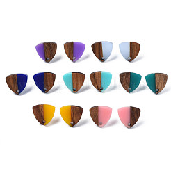 Серьги-гвоздики из смолы и ореха MAK-N032-023A