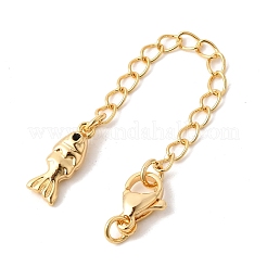 Удлинитель цепочки из латуни с микропаве и прозрачным кубическим цирконием&nbsp;KK-Z149-10G