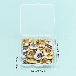 Сплавочные овальные бусины тибетского стиля &nbsp;PALLOY-FH0001-55-RS