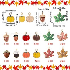 24 шт. 12 стильные осенние тематические подвески из сплава с эмалью&nbsp;ENAM-SC0003-59