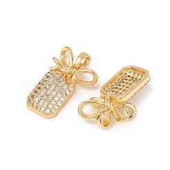 Латунные микропаве прозрачные подвески с фианитом&nbsp;KK-G543-19G-01
