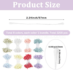 8 fascio di 8 colori di gesso con anima di fiori artificiali in cordino di cotone&nbsp;DIY-GF0014-56