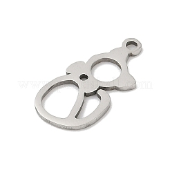 ステンレスペンダント201個  猫の形のチャーム  ステンレス鋼色  18x9x1mm  穴：1.4mm&nbsp;STAS-F316-22P-04