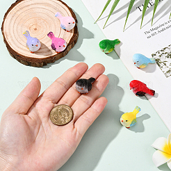 24шт 8-цветная смоляная фигурка птицы для украшения витрины&nbsp;DJEW-SP0001-16