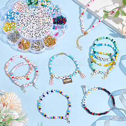 DIY-Sets zum Basteln von Glas- und Acrylperlen sowie Bettelarmbändern aus Edelstahl&nbsp;DIY-PH0029-20