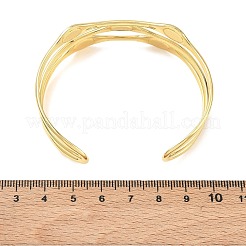 Bracciali rigidi multistrato in ottone smaltato per donna&nbsp;BJEW-A173-01G-02