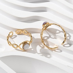 Круглые натуральные смешанные кольца из камня RJEW-C119-07G