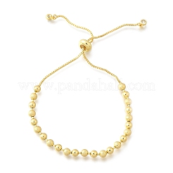 Латунные круглые бусины слайдер браслеты для женщин BJEW-D317-13A-G