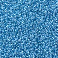 MIYUKIラウンドロカイユビーズ  日本製シードビーズ  （rr221)スカイブルー裏地クリスタル  8/0  3mm  穴：1mm  約422~455PCS /ボトル  10 G /ボトル&nbsp;SEED-JP0009-RR0221