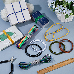 16 шт. 8-х цветные ПВХ резинки для мусорных баков&nbsp;AJEW-FH0007-06