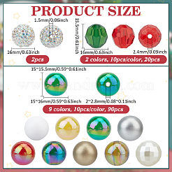 Наборы для самостоятельного изготовления круглых бусин из акрила и полимерной глины с кристаллами&nbsp;DIY-PH0033-16