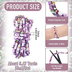 Cordon en polyester imprimé floral ethnique de 5 m&nbsp;OCOR-TA0003-94A
