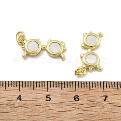 Подвески из латуни с натуральными белыми ракушками KK-U060-02G