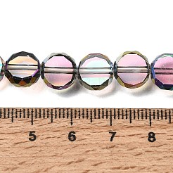 Brins de perles de verre transparentes galvanisées&nbsp;GL-CBA98F0-06C-05