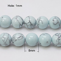 Kunsttürkisfarbenen Perlen Stränge&nbsp;TURQ-H038-8mm-XXS20