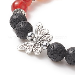 Braccialetto elasticizzato con perline rotonde in pietre preziose miste naturali e sintetiche&nbsp;BJEW-JB09261