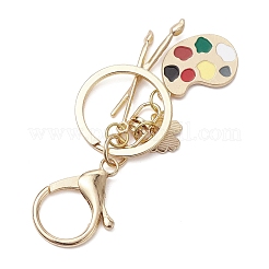 画家のパレット合金エナメルキーチェーン  鉄合金ロブスタークロウクラスプキーホルダー付  ミックスカラー  92mm&nbsp;KEYC-JKC01074