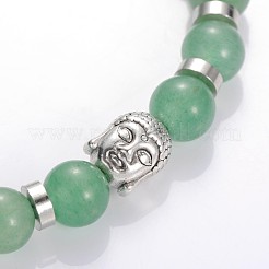 Buddha-Kopf-Edelstein-Perlen Stretch-Armbänder&nbsp;BJEW-JB01864-02